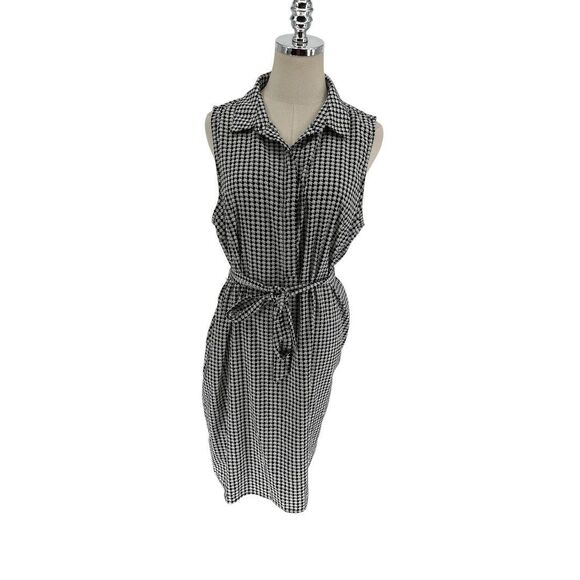 Banana Republic Dresses & Skirts - Banana Republic Dress Women's Size 14 Black White Elephant Pattern Button Up